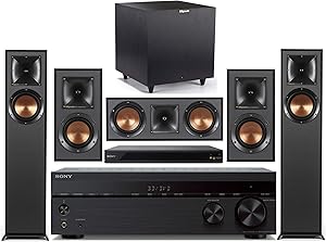 Sony 5.2-Channel Wireless Bluetooth 4K 3D A/V Surround Sound Receiver + Klipsch Multimedia Home Theater Speaker System (Bundle)