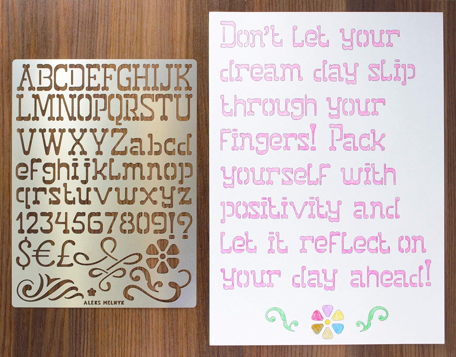 Aleks Melnyk #45 Metal Stencils/Small Letter Cursive, Alphabet, Number ...