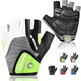 INBIKE 5mm Padded Half Finger Bike Bicycle Cycling Gloves | Anti-Slip Thick Shock Absorption Palm, Breathable Moisture Wicking Fabric, Easy to Take Off, Reflective Strip Biking Gloves