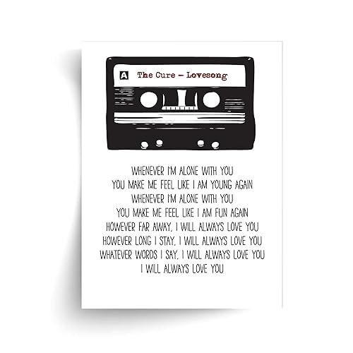 Amazon Com The Cure Lovesong Lyrics Unframed Print Handmade