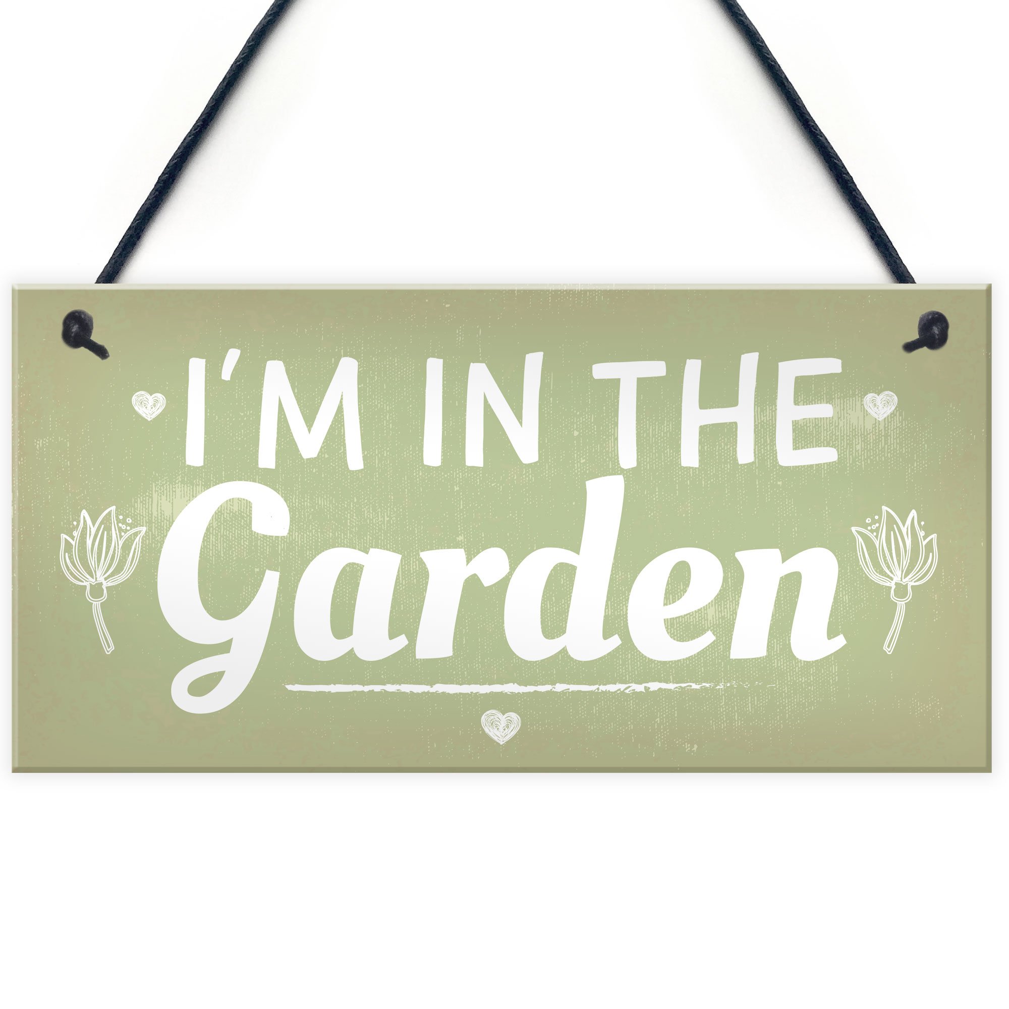 Red Ocean I'm In The Garden Novelty Hanging Plaque Summer House Sign Garden Shed Friendship Gift