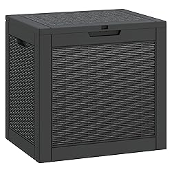 LHBGO 31 Gallon Deck Box, Resin Outdoor Storage