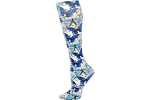 Hocsocx Blue Butterfly Performance Liner Socks Moisture Wicking Protection for Field Hockey Soccer Ski Horseback Riding, Large