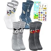 Disney Mickey Mouse Socks for Boys, Men - Mickey Mouse Apparel Men Bundle with 4 Pairs of Crew Socks Size 6-12 Adults Plus More | Bulk Socks Teen, Adult