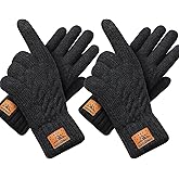 CHENMEI Winter Gloves for Men Women-Warm TouchScreen Cold Weather Gloves,Wool Knit Thermal Adults Gloves for Driving Texting