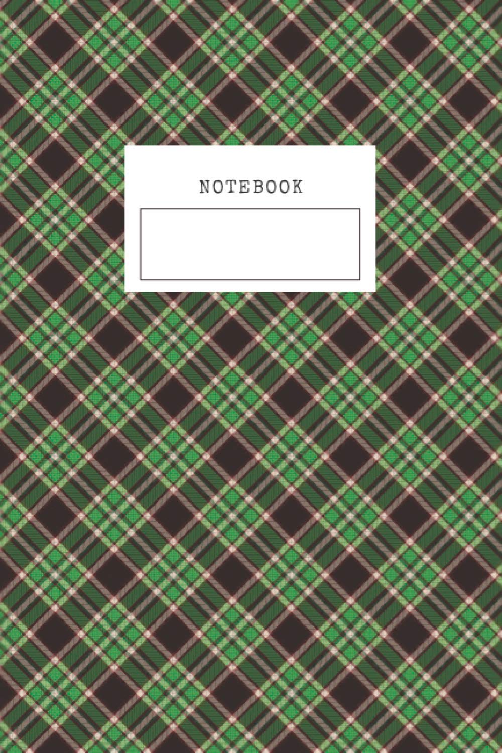 Tartan Plaid fashion textile cloth fabric-green brown Notebook: Notebook lined Chaos Coordinator Journals Composition Notebook 6 x 9 inch | small | Lined Pages | to do | gift | study | Project