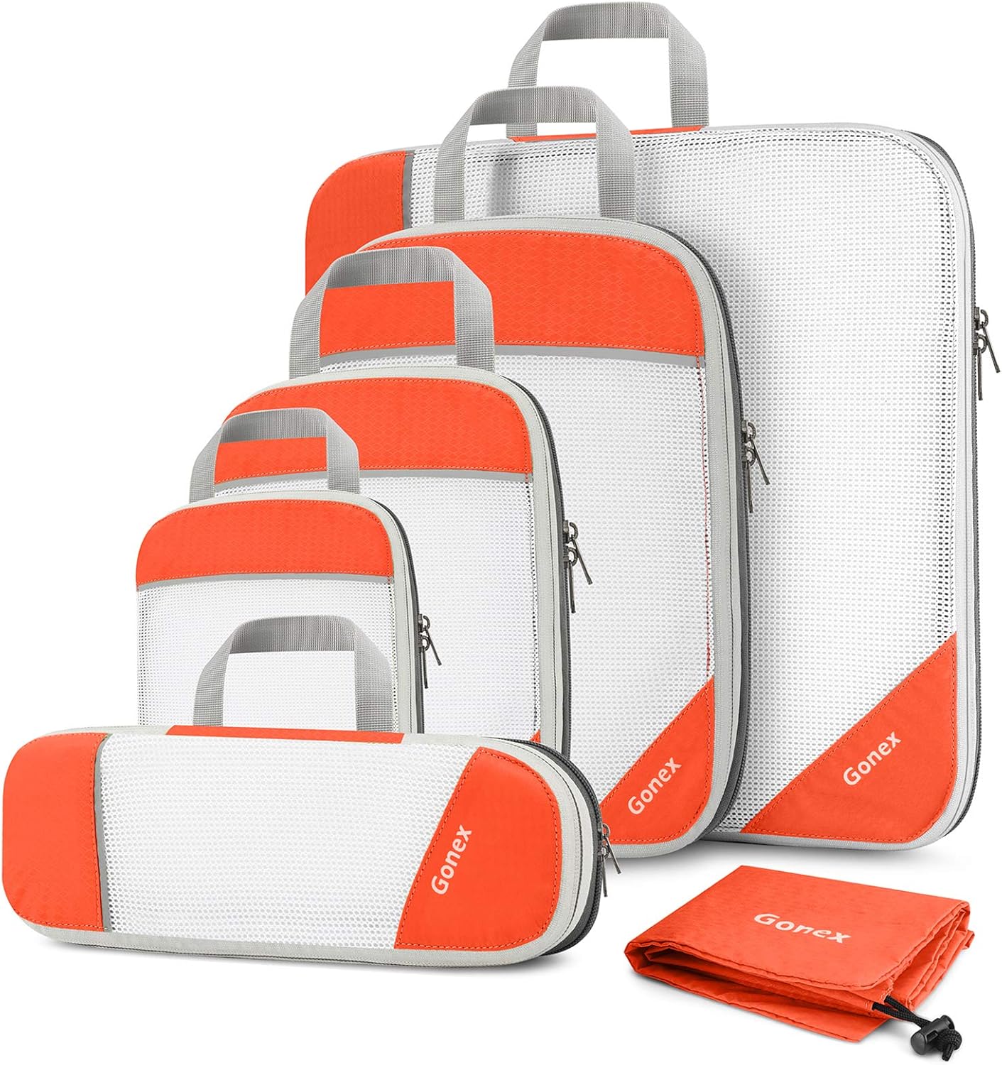 Gonex Compression Packing Cubes Mesh Organizers L+M+S+XS+Slim+Laundry