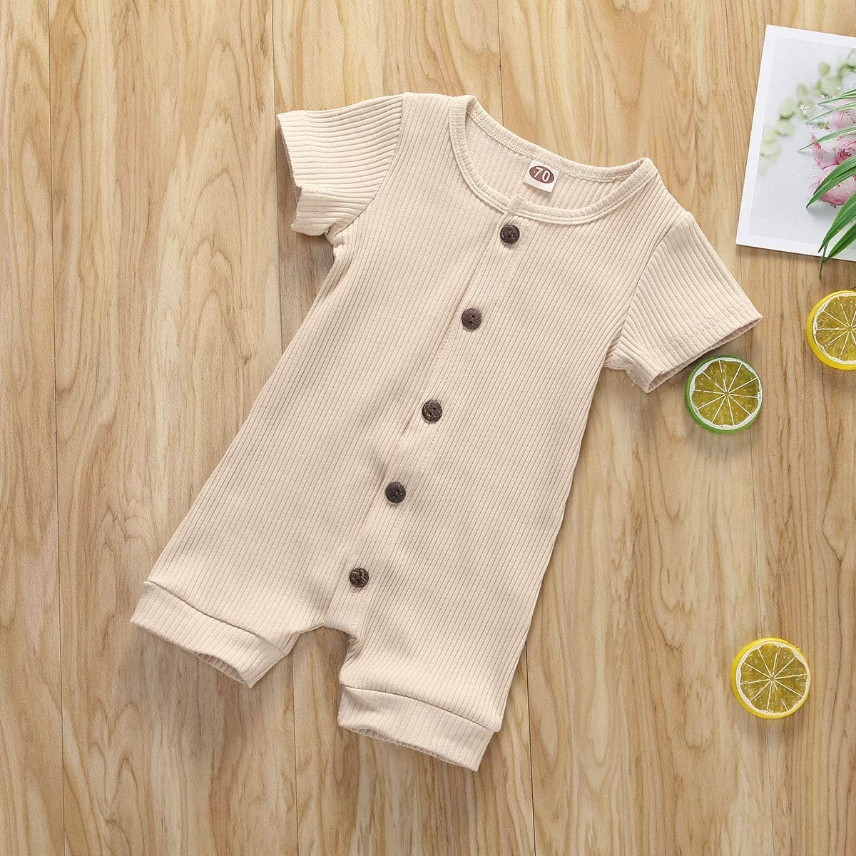 Unisex Newborn Outfits Baby Kids Boys Girls Cute Solid Color Romper Jumpsuit Top: Clothing