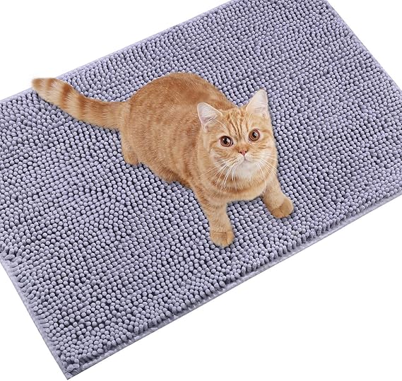 Vivaglory Cat Litter Mat Litter Trapping, 35"× 25" Cat Litter Rug with Waterproof
