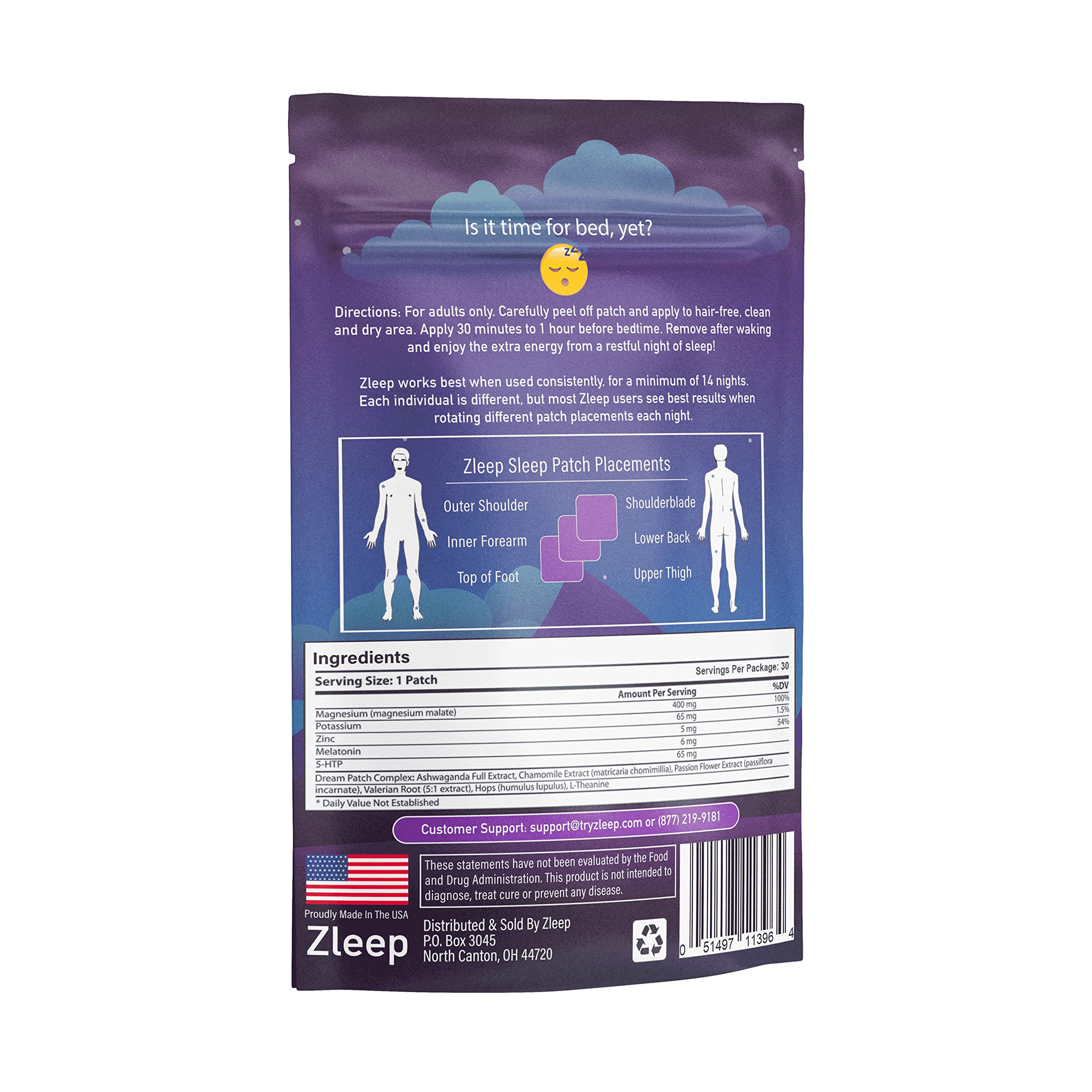 Mua Zleep Sleep Patches w/Dream Complex and Melatonin to Promote