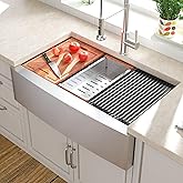 Lordear 36 Farmhouse Sink Stainless Steel 36" x 22" Farmhouse Kitchen Sink Ledge Workstation 16 Gauge Single Bowl Apron Front