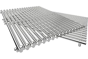 QuliMetal 18.75" 9MM Grill Grates for Weber Genesis II, Grill Parts for Weber Genesis II LX 300 Series, Genesis II E&S 310 315 320 325 340, Replacement Parts for Weber 66095, 304 Stainless Steel