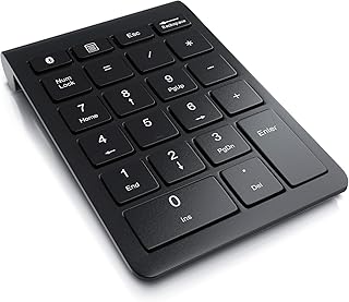 CSL - Numpad Bluetooth - Ziffernblock kabellos - Keypad mit 22 Tasten - 10 Multifunktionstasten Multimedia-Keys - Tastatur mit Energiesparmodus - ergonomisch - für Laptop Desktop PC und Notebook