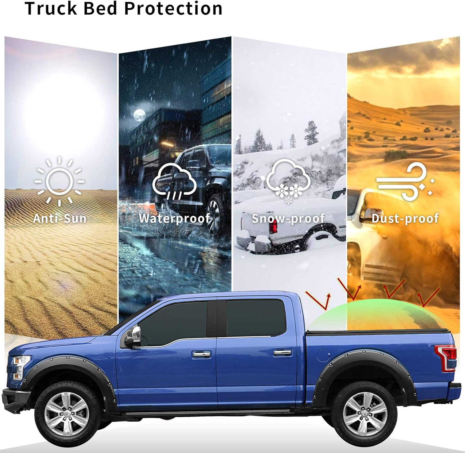 Oedro Upgraded Tri Fold Truck Bed Tonneau Cover Compatible With 2015 2020 Ford F 150 F150 5 5 Feet Bed Styleside Tonneau Covers Automotive