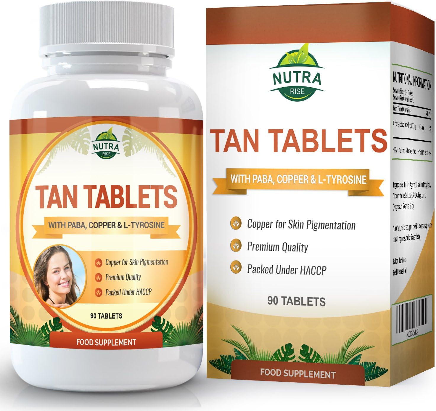 Tan Booster Pills, Natural Tanning Accelerator with Tyrosine, PABA and Copper. Bronze with or Without The Sun for a Healthy, Safe Tan, Made in The UK - 90 Tablets
