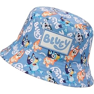 Bluey Bucket Hat, Bingo and Muffin Kids Hat, Boys Hats for Summer, Blue, One Size