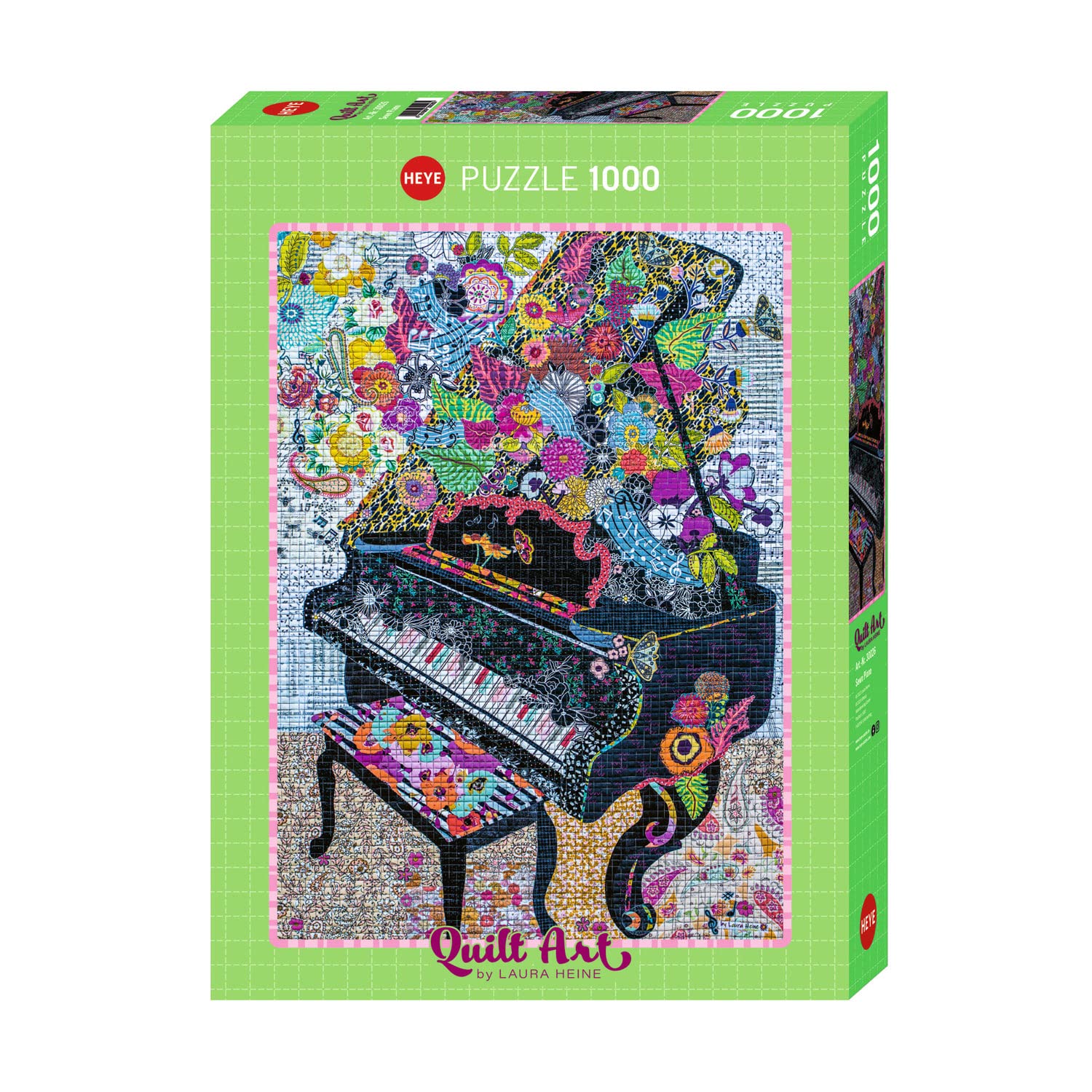 Heye Puzzles - 1000 Pc - Piano, Quilt Art