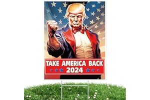 HEORIM Trump 2024 Yard Sign with Metal H-Stakes - Double Sided 16.5x13 Inch Trump Take America Back Signs, Placard Voted for Trump Lawn Signs Triggering Signs Rally Decoration Outdoor Lawn Yard Signs