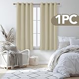 Deconovo Beige Eyelet Curtain 132x138cm Thermal Room Darkening OEKO-TEX view 3