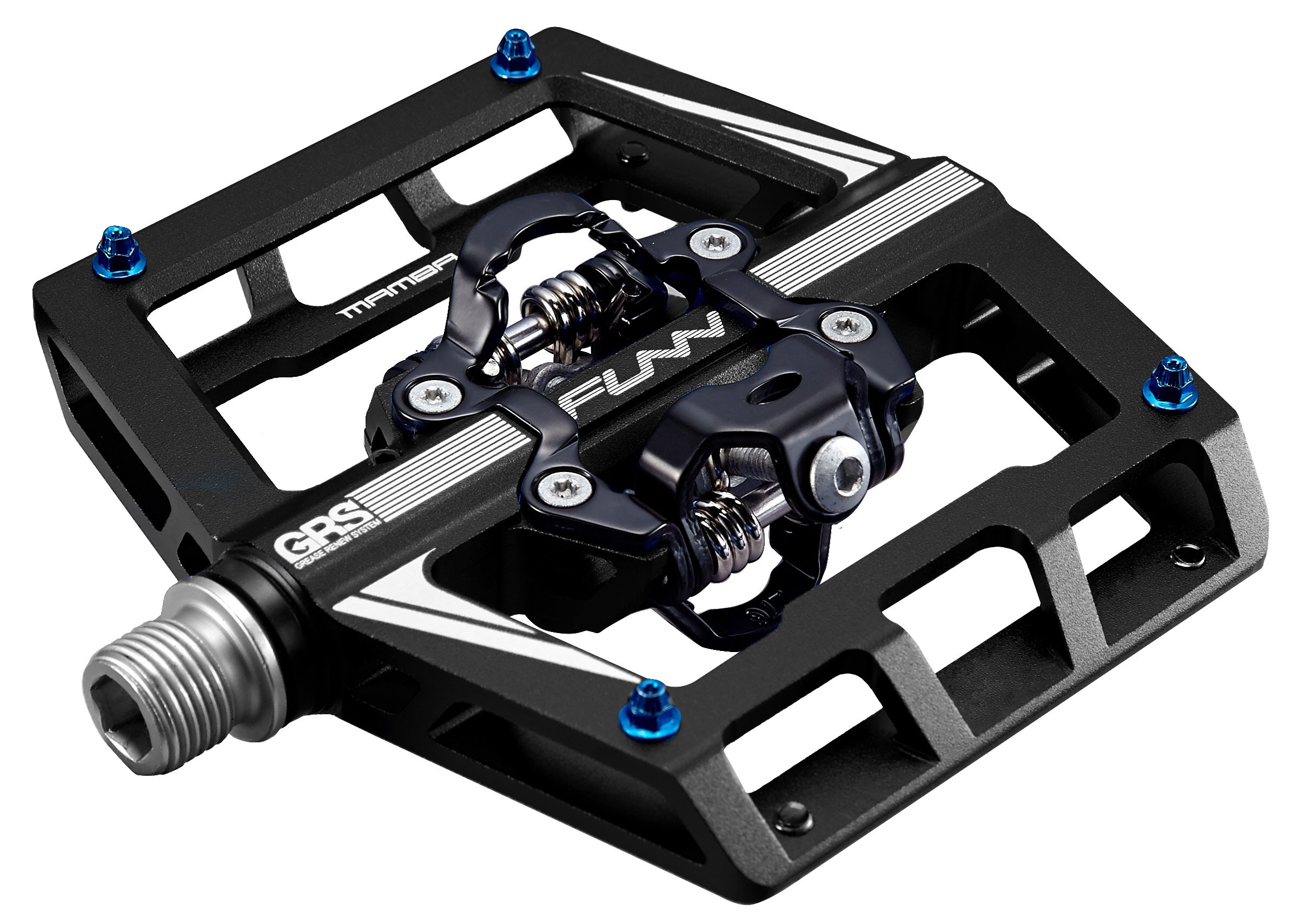 Funn Mamba Mountain Bike Clipless Pedals, Double Sided Clip Wide Platform MTB Pedals, Compatible with SPD Cleats, 9/16-Inch CrMo Axle Bicycle Pedals for MTB/BMX/Gravel Cycling(Black)