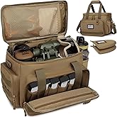 BISKLNDN Tactical Gun Range Bag with 2 Pistol Cases,Pistol Shooting Range Bag with 6X Magazine Slots and Extra Pockets for Ammo and Essentials