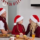 Giggling Getup Santa Hat Premium Red Velvet Plush Pom Pom One Size Adult Kids view 6