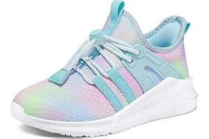 RUNSIDE Girls Lightweight Lace-up Gradient Running Sneakers | Walking, Tennis, Sports, Toddler/Little Kid/Big Kid