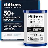 iFilters 0.5 Micron Multipure CB6 Compatible Carbon Block Water Filter | IF-CB6 | Direct CB6 Compatible Filter | 750 Gallons | Reduces CTO &amp; Sediment