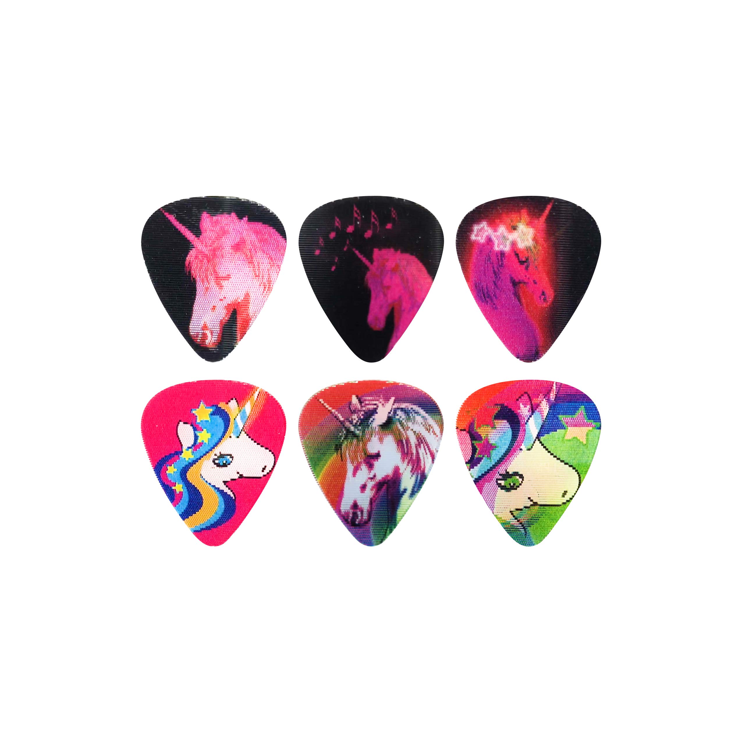 Perri's Leathers Ltd. LPM-HC1 - Motion Guitar Picks - Kids Wanna Have Fun! - I Love Unicorns - 6 Pack - MADE in CANADA.