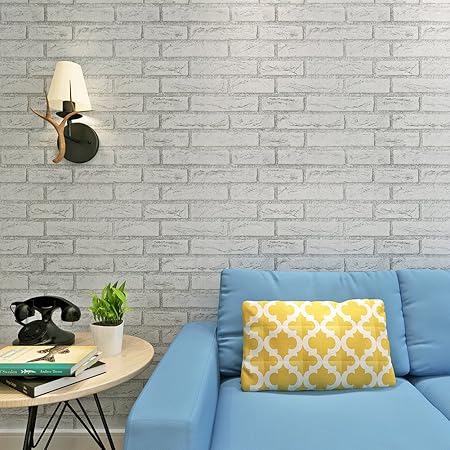 Hanmero Carta Da Parati Adesiva Muro 2m045m Stile Vintage Motivo Imitazione Mattoni 3d Autoadesiva Mat Adesivi Da Parete Adesivi Murali Di Carta
