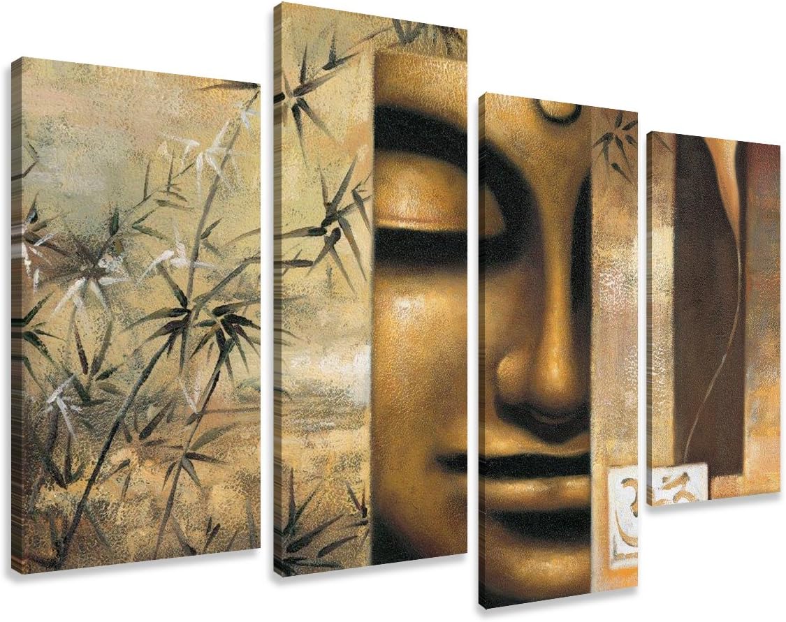 Picture – art on canvas spa relax length 51" height 31,5", four-part parts model no. XXL 6157 Pictures completely framed on large frame. Art print Images realised as wall picture on real wooden framework. A canvas picture is much less expensive than an oil painting poster or placard