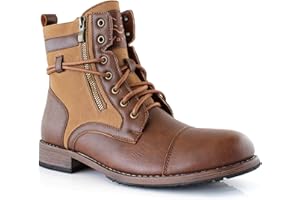 Polar Fox Mitch MPX808576 Mens Casual Cap Toe Boot Motorcycle Zipper Boots Men