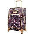 Steve Madden Designer Luggage Collection - Lightweight Softside Expandable Suitcase for Men & Women - Durable 20 Inch Carry On Bag with 4-Rolling Spinner Wheels (Dark Purple)