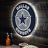 Team Sports America Evergreen NFL Dallas Cowboys | Ultra-Thin LED Light Wall Sign Decor | 23 Inch Round | Made in the USA