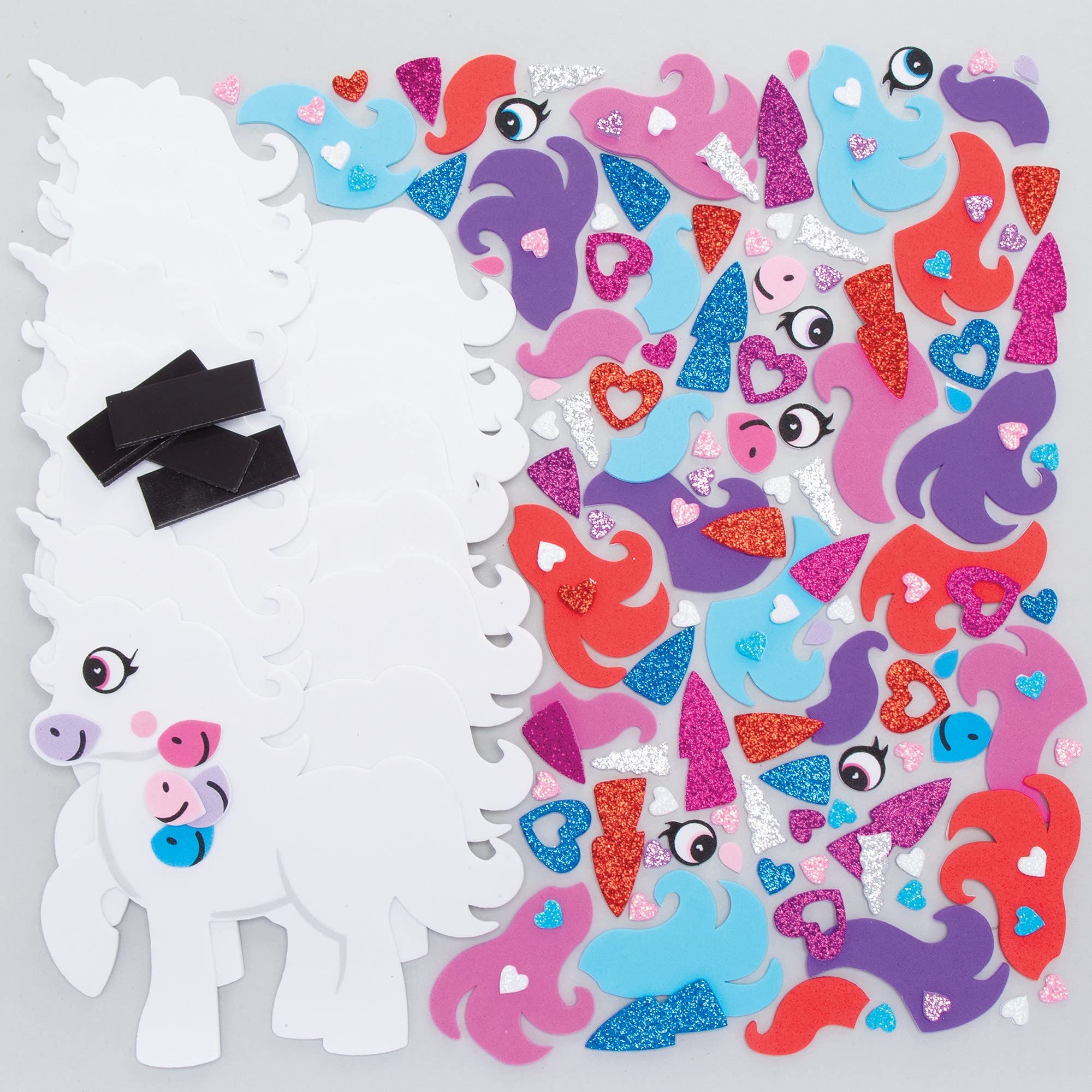 Baker Ross Love Unicorn Mix and Match Kits-Pack of 8, Valentine's Craft Magnets for Kids (FC420), Assorted