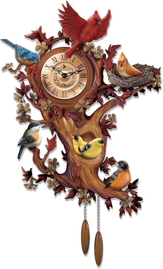 The Bradford Exchange 'Treetop Chorus' Songbird Wall Clock Songbird
