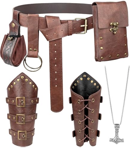 Amazon.com: Viking Renaissance Set, Faux Leather Belt  display picture 1