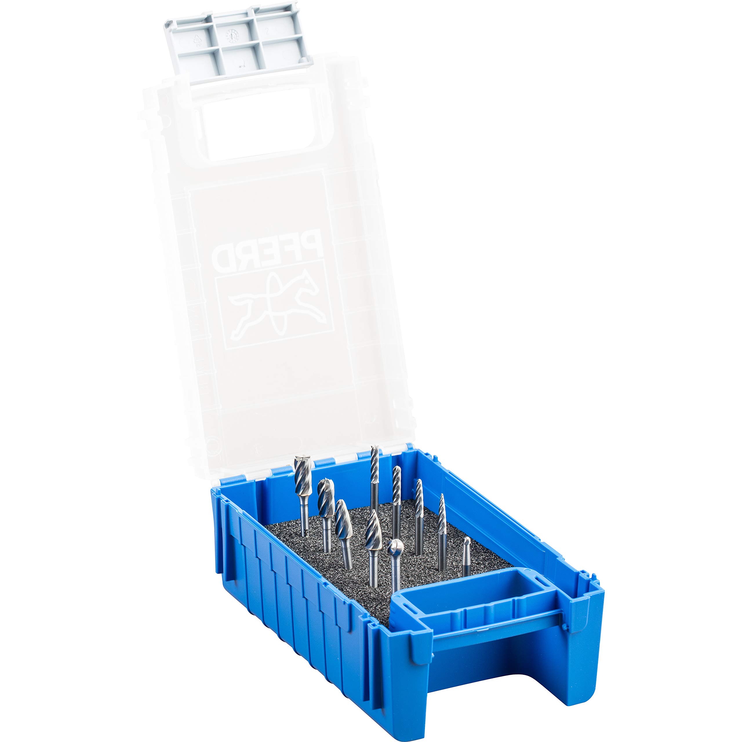 PFERD Carbide Burr Set, 10 Pieces, Aluminium Toothing, Shaft Diameter 3 mm, 21901603 - Specially for Machining Aluminium