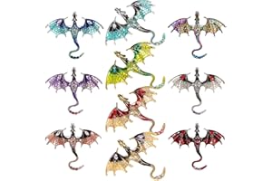 KTZCTPCA 10Pcs 3D Dragon Charm Pendant, Vintage Flying Serpent Charms, Elegant Enamel Dragon Decoration, Jewelry Findings Mak