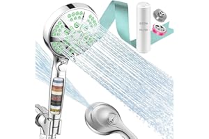 Etetale High Pressure Shower Head with 2 Filters 10 Spray Modes Detachable Handheld Shower Head with Hose, ON/Off Switch, Filtered Shower Head for Hard Water Softener, Hair Loss, Clean Tile & Pets