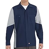 Red Kap Mens Long Sleeve Two-Tone Crew Shirt