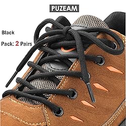 Puzeam 2 Pairs Work Boots Shoe Laces 4.5mm Heavy