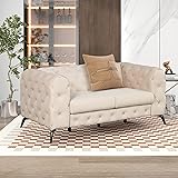Merax Velvet Upholstered Loveseat Sofa, Modern