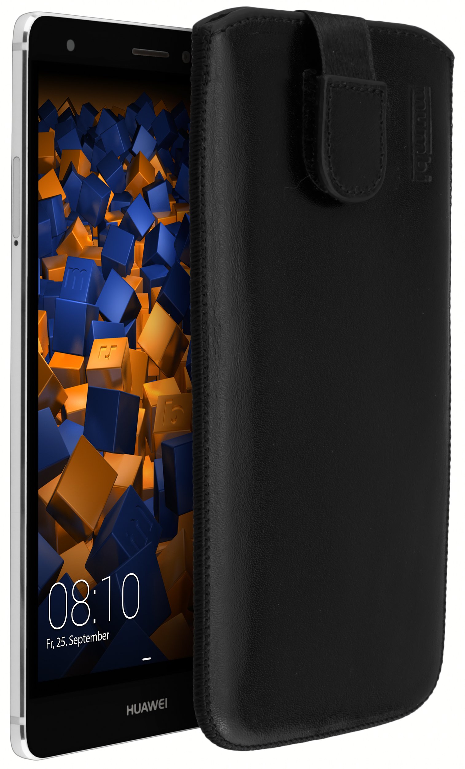mumbi Genuine Leather Case Compatible with Huawei Mate S Black