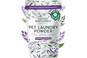 Good Natured Brand | Pet Stain & Odor Remover for Laundry | Pet Laundry Detergent for Dogs Beds, Cat Pee, Smell, Dog Drool | Hypoallergenic & Non-Toxic | Lavender | 47oz 94 Loads