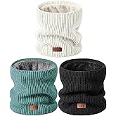 MSDC Winter Neck Gaiters for Men 3 Pack,Neck Warmer Men Women with Thermal Thick Warm Fleece Lined Cold Weather