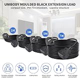 TISDLIP 5M Extension Lead 1 Gang 13A Fused Socket Black Power Strip view 2