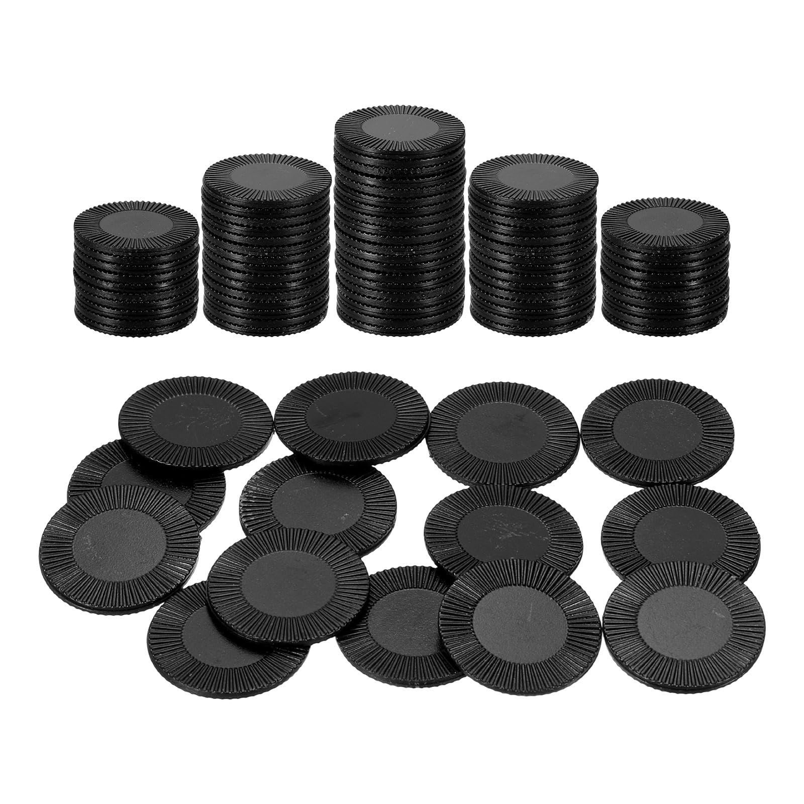 sourcing map 100Pcs Plastic Poker Chips, 1 Inch Mini Bingo Chips Learning Counters Counting Counters Disks Markers Opaque Game Tokens for Game Play Math Counting, Black, Pattern — image 1