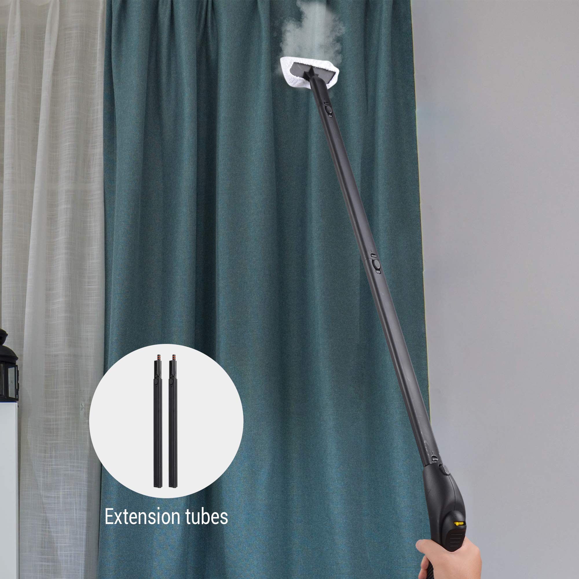 Yescom 1500W Multipurpose Steam Cleaner Heavy Duty Steamer 13 Accessories with 1.5L Tank Non-Chemical Rolling Cleaning Machine for Carpet, Floors, Windows,Mirrors,Glasses and Cars