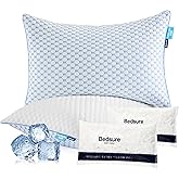 Bedsure Cooling Bed Pillows for Sleeping, Shredded Memory Foam King Pillows, Set of 2, Luxury Cover Made of Rayon Derived from Bamboo, Adjustable Firmness for Side, Back, Stomach, and Hot Sleepers